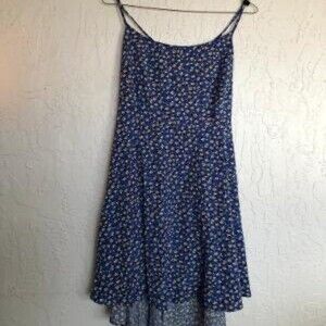 SHEIN Blue Floral Backless Dress